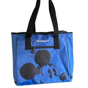 Disney Parks Mickey Mouse Tote Bag Large Blue Purse Travel Bag Retired